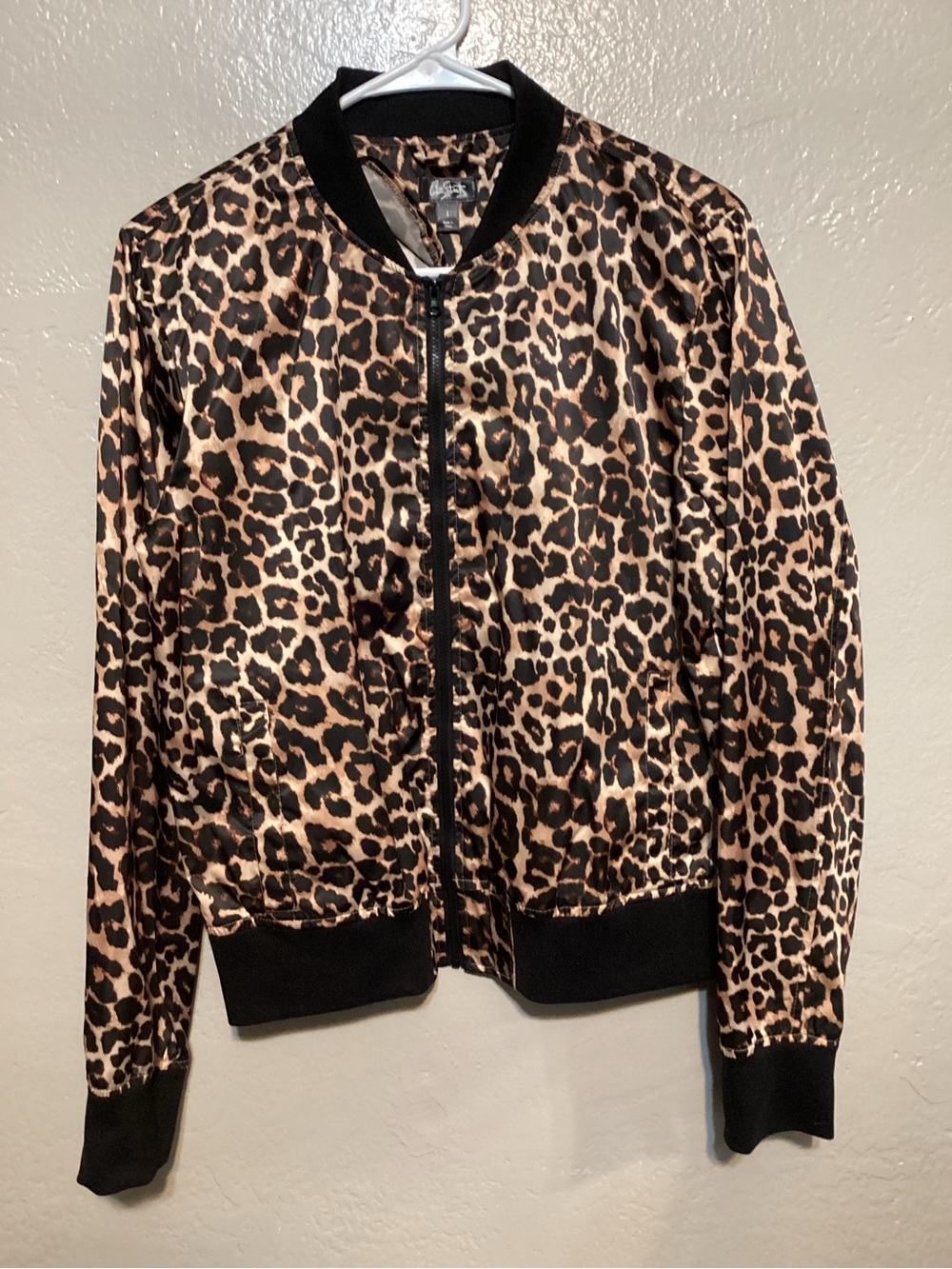 City Streets Leopard Print Bomber Jacket - Brown & Black